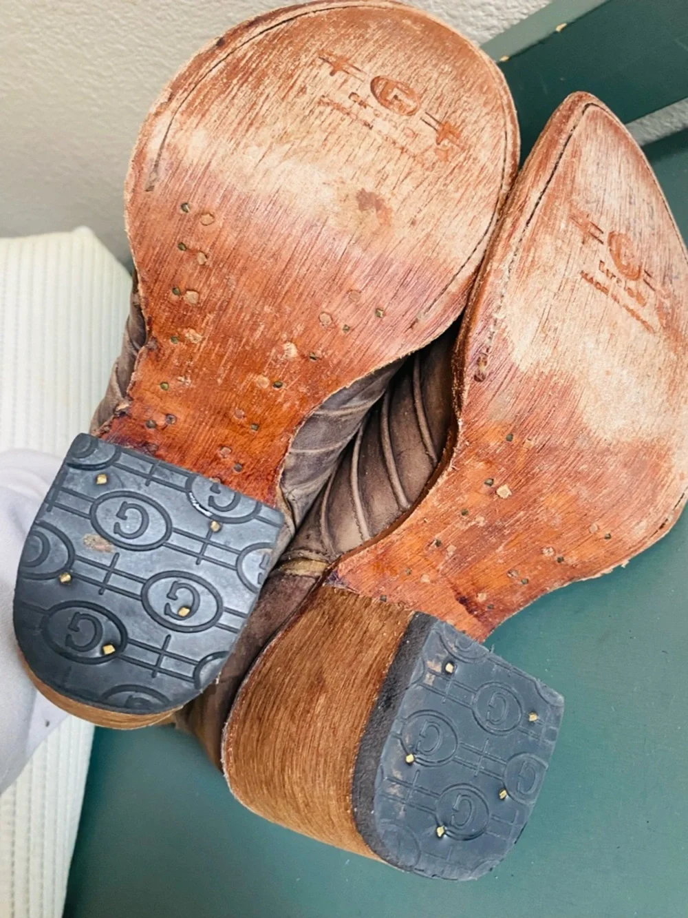 Corral Circle G Distressed Chocolate Women's 8 Ankle Boots Booties Pull on L5236 - Picture 8 of 12